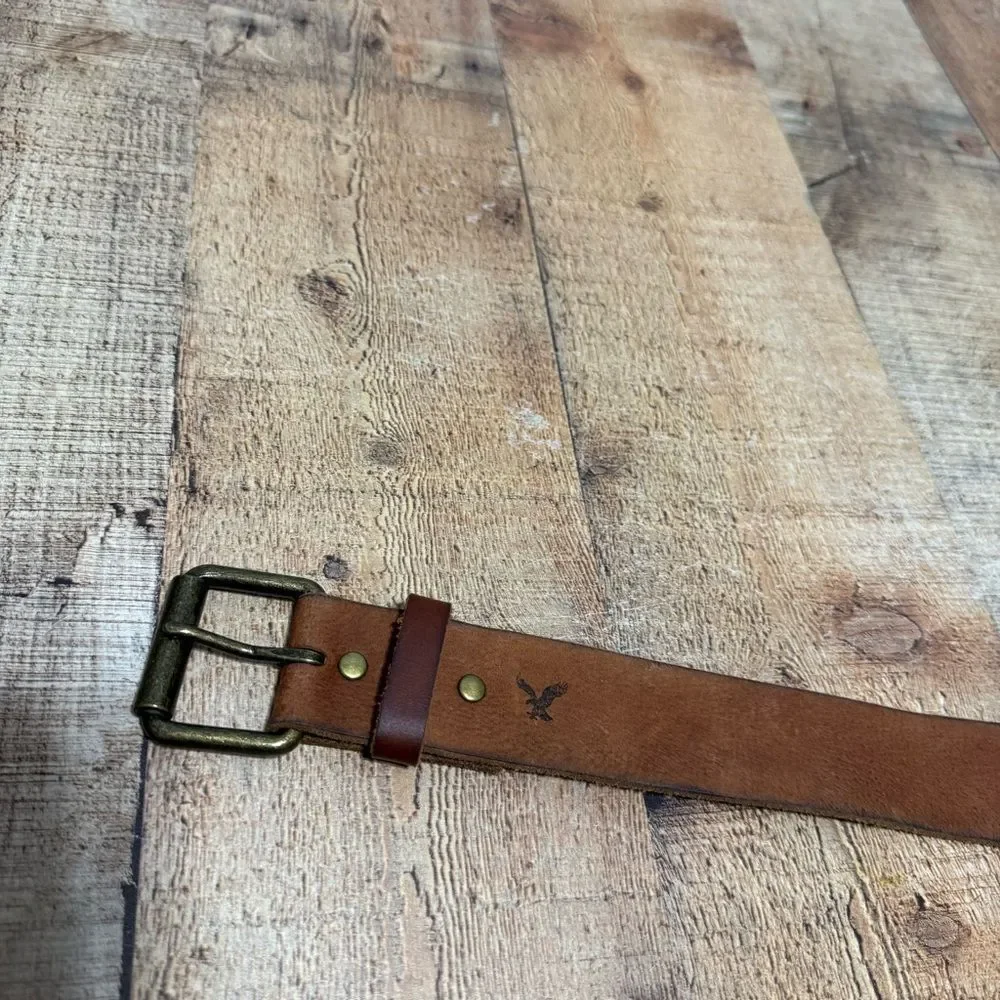 American eagle brown leather belt unisex